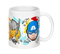Marvel Avengers 11oz Ceramic Mug - Iron Man, Hulk, Thor & Captain America Coffee Cup, Dishwasher & Microwave Safe, Officially Licensed Gift for Kids & Adults