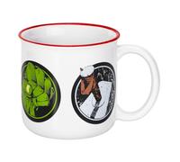 Marvel Avengers 14oz Ceramic Mug - Hulk, Thor, Iron Man & Captain America Icons 410ml Coffee Cup, Dishwasher & Microwave Safe, Officially Licensed Gift for Kids & Adults