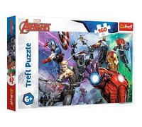 Trefl 15424 Marvel The Avengers, Always Ready Heroes, 160 Pieces, Colourful Superhero Puzzle, Game for Children from 6 Years, Multicoloured