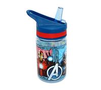 Marvel Avengers 400ml Sports Water Bottle for Kids - BPA Free, Leak Proof, Non-Toxic Tritan Material, with Straw - Ideal for Gym, Running, Travel, and School - 12.5cm Compact Size | Gift for Kids