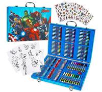 Marvel Avengers Art Set for Kids Colouring Pens Colouring Pencils Crayons 130+ Pieces Spiderman Art Supplies Boys Gifts (Multi Avengers)