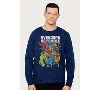 Marvel Avengers Assemble Comic Book Colour Art Sweatshirt in Navy | Size: 2XL Marvel Navy 2XL