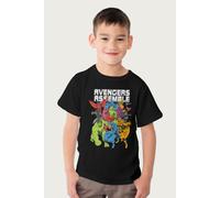 Marvel Avengers Assemble Comic Book Colour Art T-Shirt in Black | Size: 7-8 Years Marvel Black 7-8 Years