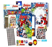 Marvel Avengers Back to School Value Pack - 12 Piece Set with Captain America Binder, Iron Man Notebook, Pencils, Erasers, Stickers, More for Kids, Superhero School Supplies