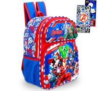 Marvel Avengers Backpack Set for Boys - Bundle with 16” School Bag Featuring Iron Man, Captain America, More Plus Stickers | Avengers School Backpack for Kids, Boys