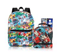 Marvel Avengers Backpack with Lunch Box Set - Bundle with 16" Backpack, Insulated Lunch Box, Stickers, More | Avengers School Bag for Boys, Kids