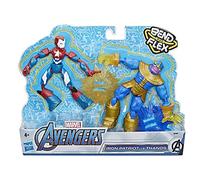 Marvel Avengers Bend and Flex Iron Patriot vs. Thanos Toy Dualpack, 6-Inch Flexible Action Figures, Includes 2 Blast Accessories, For Kids Ages 6 And Up
