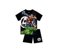 Marvel Avengers Boy's Avengers Short Pyjamas in Black | Size: 8-9 Years marvel avengers Black 8-9 Years