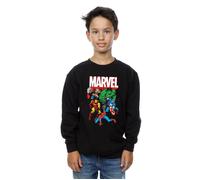 Marvel Avengers Boy's Group Shot Sweatshirt in Black | Size: 12-13 Years marvel avengers Black 12-13 Years