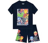 Marvel Avengers Boys Pyjamas, Hulk, Iron Man, Captain America And Spiderman Boys Pjs, Summer Kids Pyjamas, Ages 3-4 Years Navy