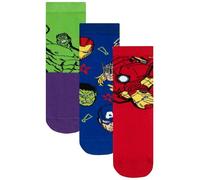 Marvel Avengers Boys Socks 3 Pack, Kids Socks with Iron Man, Hulk and Thor Superhero Designs, Size 6-8