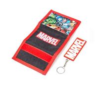 Marvel Avengers Boys Wallet and Keyring Set - Thor, Ironman & Spiderman Trifold wallet with coin purse, card slot and keychain - Boys Gifts (Avengers)
