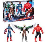 Marvel Comics Action Figure Set Captain America Brave New World Titan Hero Series 5+
