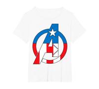 Marvel Avengers Captain America Costume Fill Logo T-Shirt, Women's Plus, White, 5X