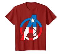 Marvel Avengers Captain America Costume Fill Logo T-Shirt, Youth, Cranberry Red, 2T