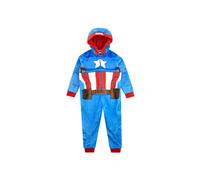 Marvel Avengers Captain America Fleece Onesie All In One in Blue | Size: 10-11 Years Marvel Blue 10-11 Years