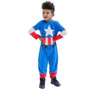 Marvel Avengers Captain America Toddler Boys Zip Up Cosplay Coverall 2T