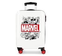 Marvel Avengers Comic White Cabin Suitcase 40 x 55 x 20 cm Rigid ABS Combination Lock 34 Litre 2.6 kg 4 Double Wheels Hand Luggage