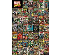 Marvel Avengers-Covers Maxi Poster, Wood, Multicolour, 91.5x61x0.02 cm