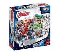 Marvel Avengers Double Sided Puzzle 150pcs with 3D Lenticular Effect 2-in-1 Coloring Puzzle - Educational & Creative Fun for Kids - Ideal for Ages 3+