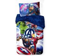 Marvel Avengers Duvet Cover Set, Polyester-Cotton, White, Single
