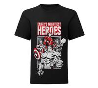 Marvel Avengers Earths Mightiest Heroes T-Shirt in Black | Size: 3-4 Years marvel avengers Black 3-4 Years