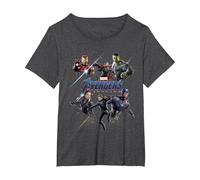 Marvel Avengers Endgame Heroes Logo T-Shirt, Women's Plus, Dark Heather Grey, 4X