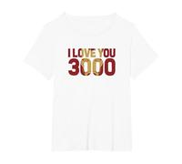Marvel Avengers Endgame Iron Man I Love You 3000 Text Fill T-Shirt, Women's Plus, White, 1X