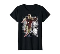 Marvel Avengers Endgame Iron Man Panel Pose Graphic Tee T-Shirt, Women, Black, 3X-Large
