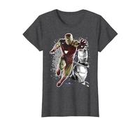 Marvel Avengers Endgame Iron Man Panel Pose Graphic Tee T-Shirt, Women, Dark Heather Grey, X-Small