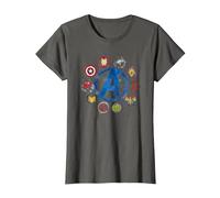 Marvel Avengers Endgame Painted Icons - AC Exclusive T-Shirt, Women, Asphalt Grey, X-Large