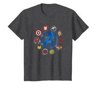 Marvel Avengers Endgame Painted Icons - AC Exclusive T-Shirt, Youth, Dark Heather Grey, 2T