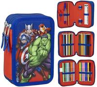 Marvel Avengers Filled School Pencil Case for Kids - 3-Tier Stationery Set