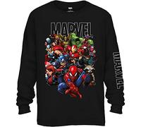 Marvel Avengers Guardians of The Galaxy Team Up All Time Men's Long Sleeve T-Shirt(Black,3XL)