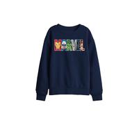 Marvel Avengers Hero Brick Logo Kids Sweatshirt, Navy | Size: 7-8 Years Marvel Navy 7-8 Years