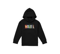 Marvel Avengers Hero Brick Logo Youth Kids Pull-Over Hoodie, Black | Size: 5-6 Years Marvel Black 5-6 Years