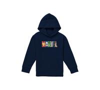 Marvel Avengers Hero Brick Logo Youth Kids Pull-Over Hoodie, Navy | Size: 9-11 Years Marvel Navy 9-11 Years