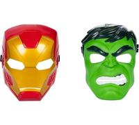 Marvel Avengers Hero Mask Multipack, 2-Pack Includes Iron Man and Hulk Roleplay Masks For Kids Ages 5+, Adjustable Costume Accessories For Dress-Up And Pretend Play