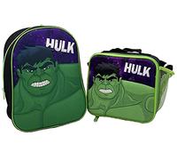 Marvel Avengers Hulk Kids Backpack with Insulated Lunch Bag - 2-Piece School & Travel Bag Set for Boys