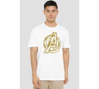 Marvel Avengers Infinity Logo T-Shirt, White | Size: 2XL Marvel White 2XL