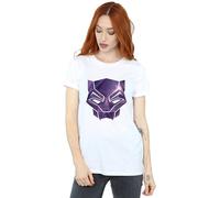 Marvel Avengers Infinity War Black Panther Geometric Cotton Boyfriend T-Shirt In White White L