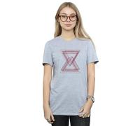 Marvel Avengers Infinity War Black Widow Lines Cotton Boyfriend T-Shirt In Grey Grey