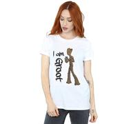Marvel Avengers Infinity War Graffiti Groot Cotton Boyfriend T-Shirt In White White XXL