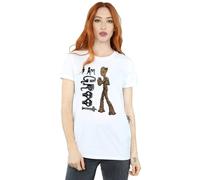 Marvel Avengers Infinity War I Am Teenage Groot Cotton Boyfriend T-Shirt In White White XXXL