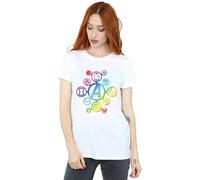 Marvel Avengers Infinity War Rainbow Icons Cotton Boyfriend T-Shirt In White White M