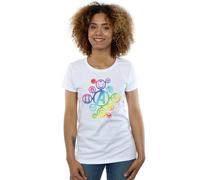 Marvel Avengers Infinity War Rainbow Icons Cotton T-Shirt In White White XXL