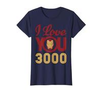 Marvel Avengers Iron Man I Love You 3000 T-Shirt, Women, Navy Blue, 3X-Large