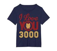 Marvel Avengers Iron Man I Love You 3000 T-Shirt, Women's Plus, Navy Blue, 5X