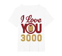 Marvel Avengers Iron Man I Love You 3000 T-Shirt, Women's Plus, White, 4X
