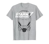 Marvel Avengers Iron Man Stark Industries Graphic T-Shirt, Men, Heather Grey, Medium